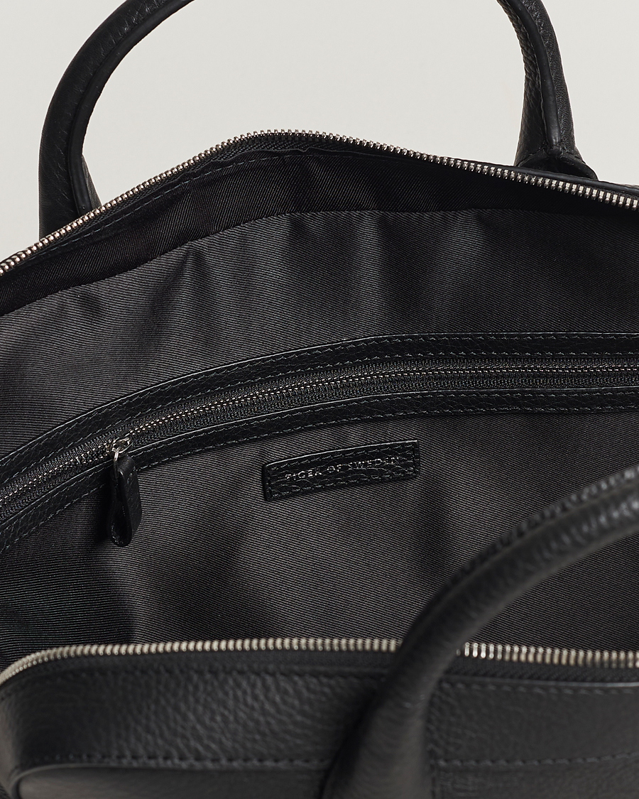 Hombres | Tiger of Sweden Capa Grained Leather Briefcase Black | Tiger of Sweden | Capa Grained Leather Briefcase Black