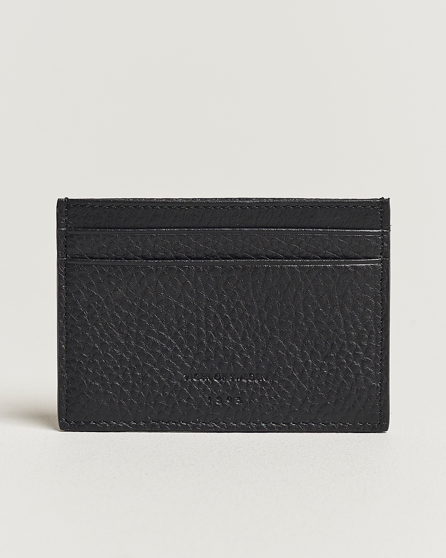 Hombres | Tiger of Sweden Wharf Grained Leather Card Holder Black | Tiger of Sweden | Wharf Grained Leather Card Holder Black