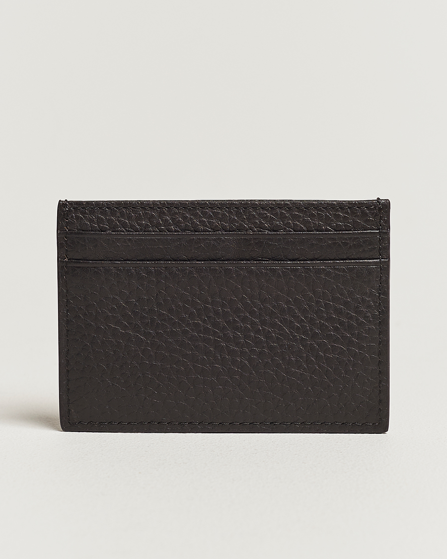 Hombres |  | Tiger of Sweden | Wharf Grained Leather Card Holder Dark Brown