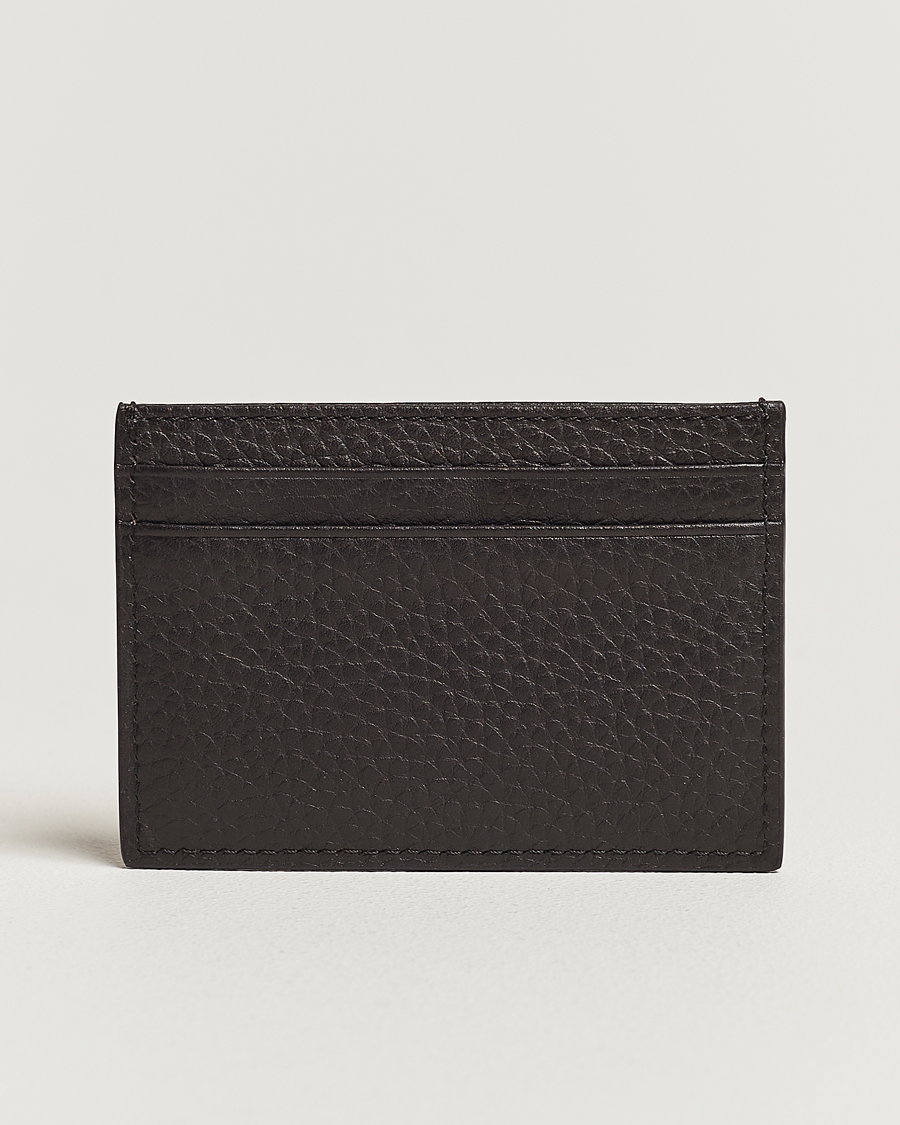 Hombres | Tiger of Sweden Wharf Grained Leather Card Holder Dark Brown | Tiger of Sweden | Wharf Grained Leather Card Holder Dark Brown