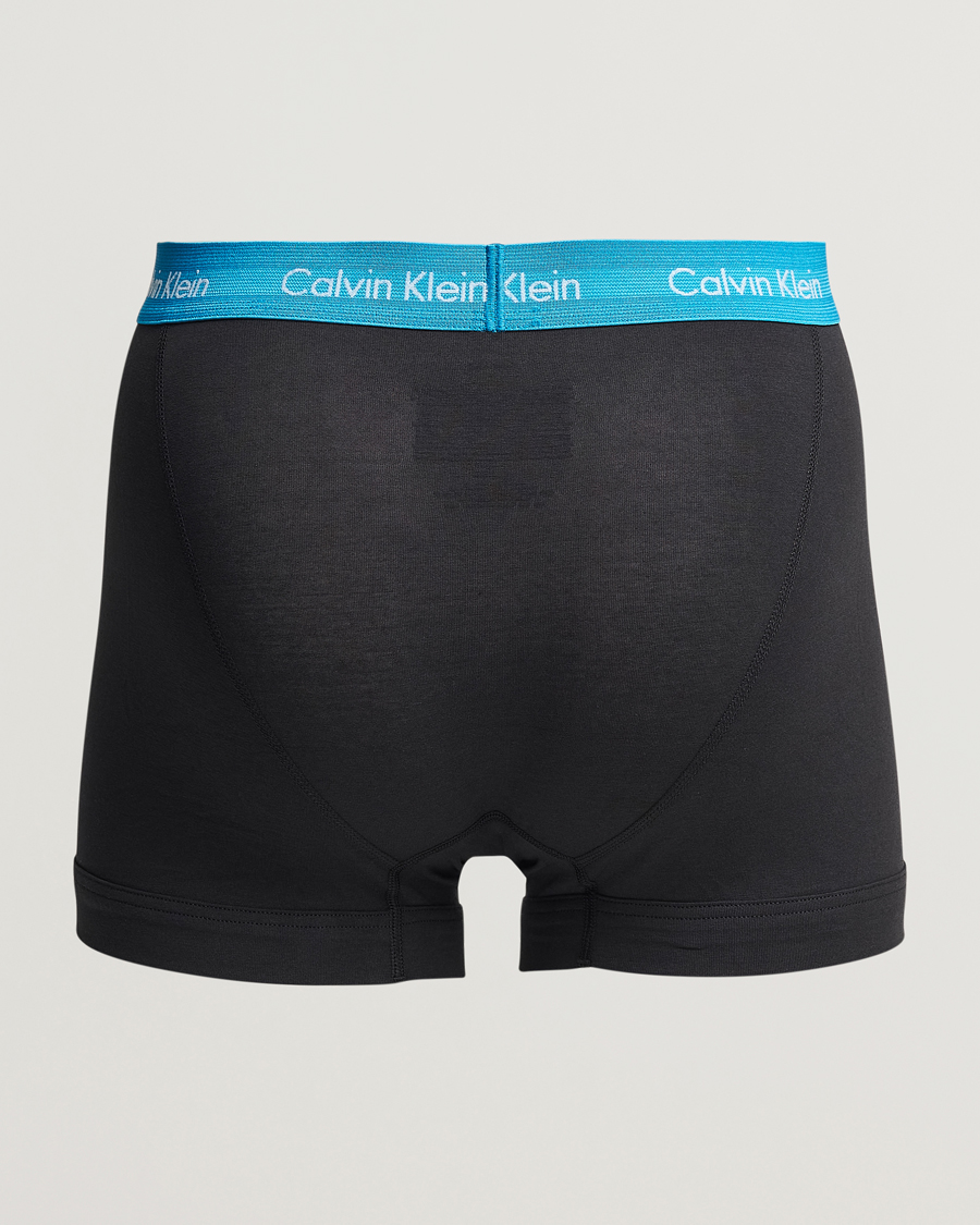 Hombres | Bañadores | Calvin Klein | Cotton Stretch Trunk 3-pack Blue/Dust Blue/Green