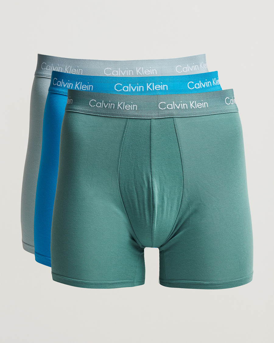 Hombres | Ropa interior y calcetines | Calvin Klein | Cotton Stretch 3-Pack Boxer Breif Blue/Arona/Green