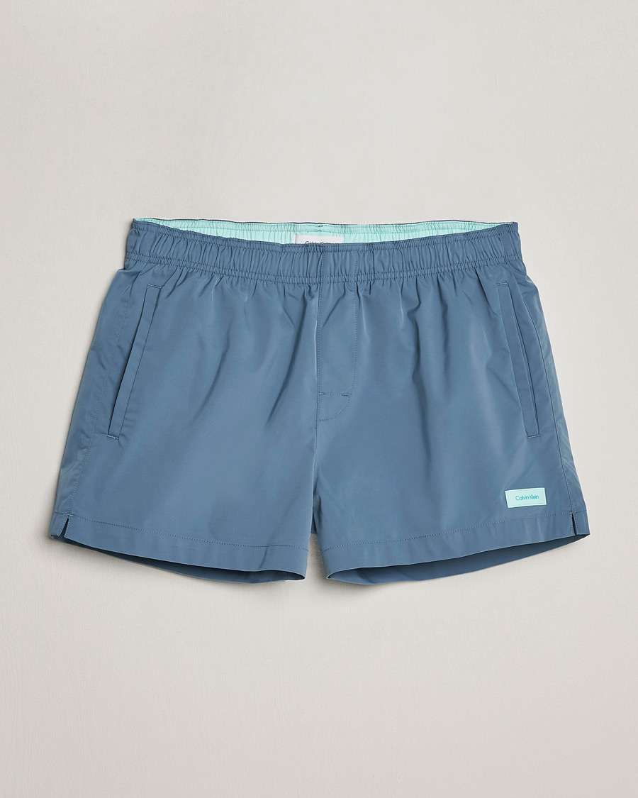 Hombres | Bañadores | Calvin Klein | Logo Drawstring Swimshorts Muted Cerulean