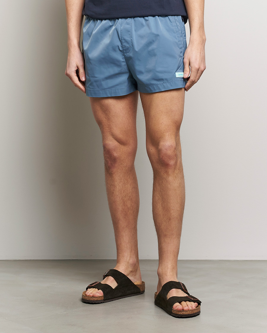Hombres | Bañadores | Calvin Klein | Logo Drawstring Swimshorts Muted Cerulean