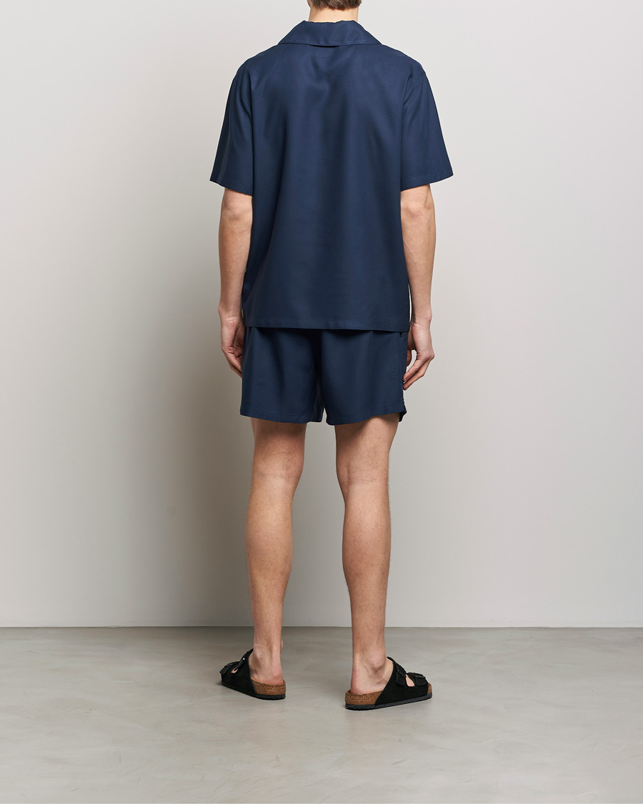 Hombres | Pijamas | Calvin Klein | Viscose Short Sleeve Pyjama Set Blue Shadow
