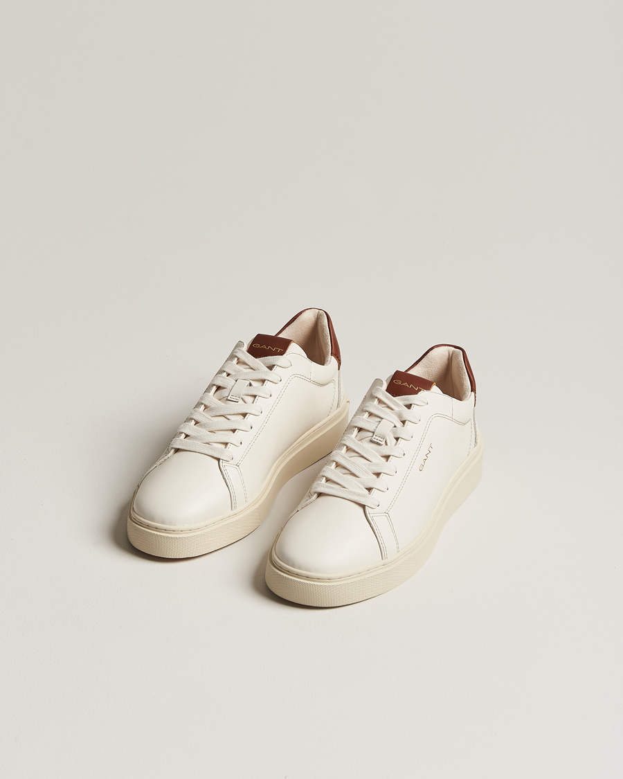 Hombres | GANT | GANT | Mc Julien Leather Sneaker Off White/Cognac