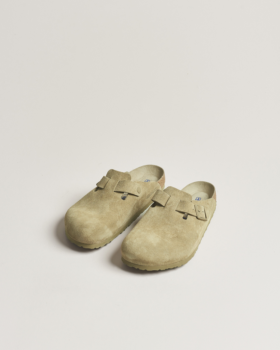 Hombres | Zapatos | BIRKENSTOCK | Boston Soft Footbed Faded Khaki Suede