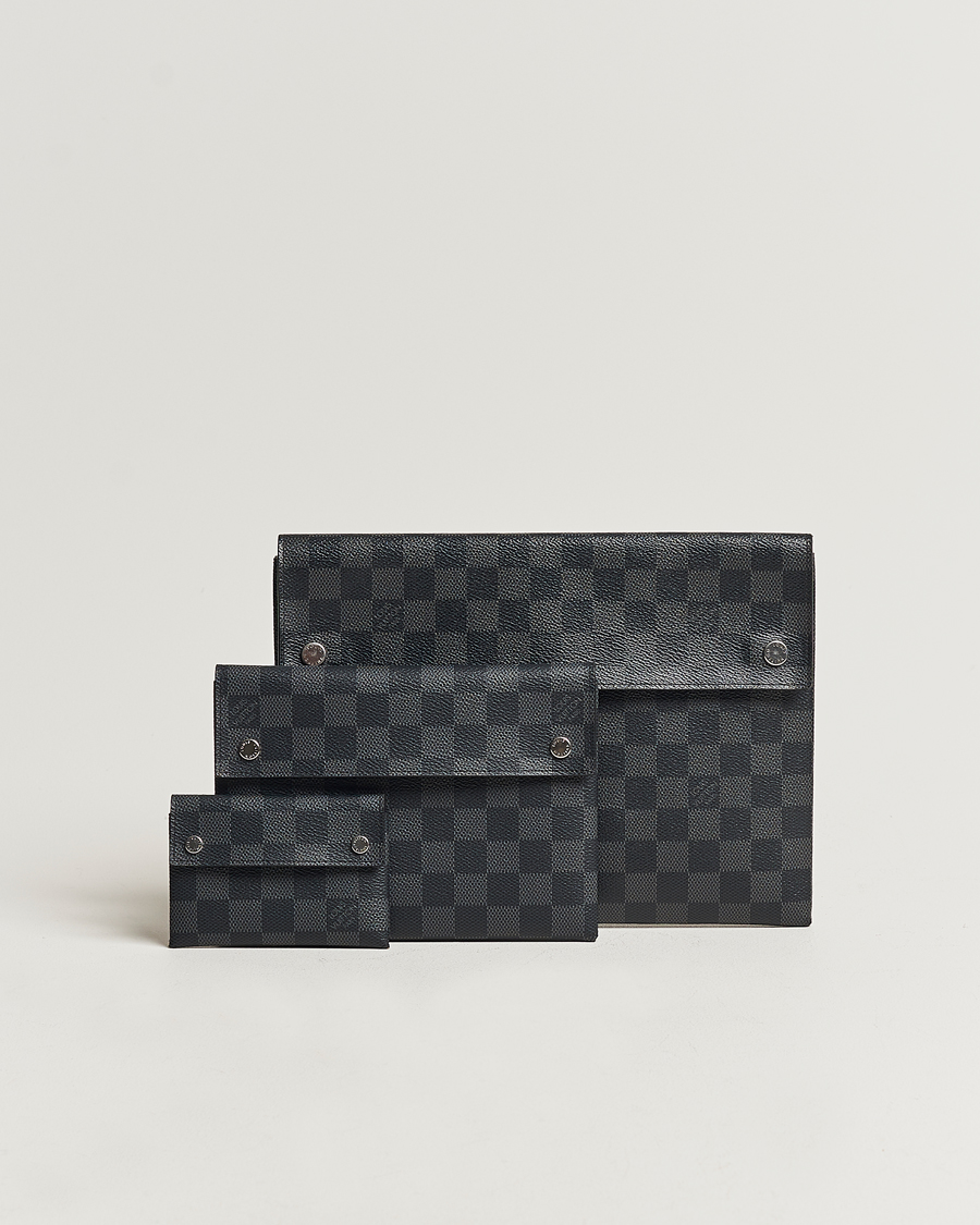 Hombres | Louis Vuitton Pre-Owned Alpha Triple Pouches Damier Graphite | Louis Vuitton Pre-Owned | Alpha Triple Pouches Damier Graphite