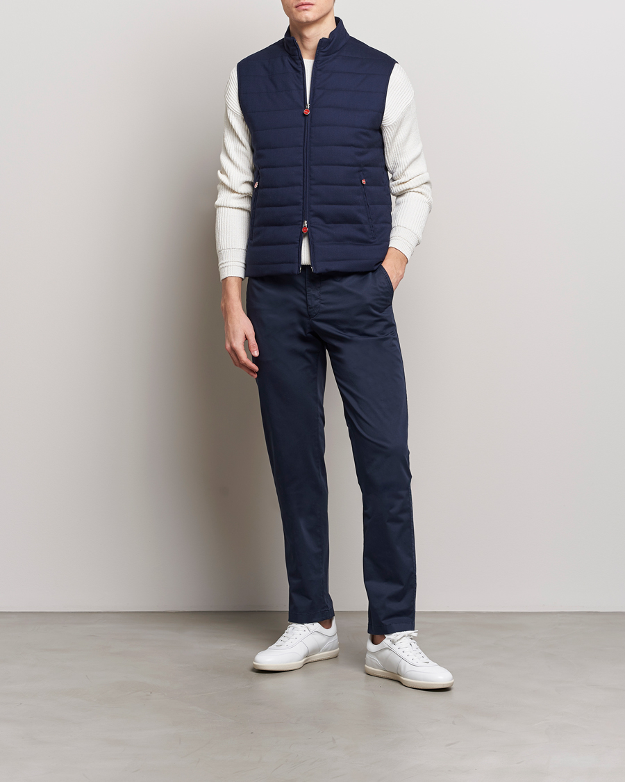 Hombres | Abrigos y chaquetas | Kiton | Technical Wool Gilet Navy