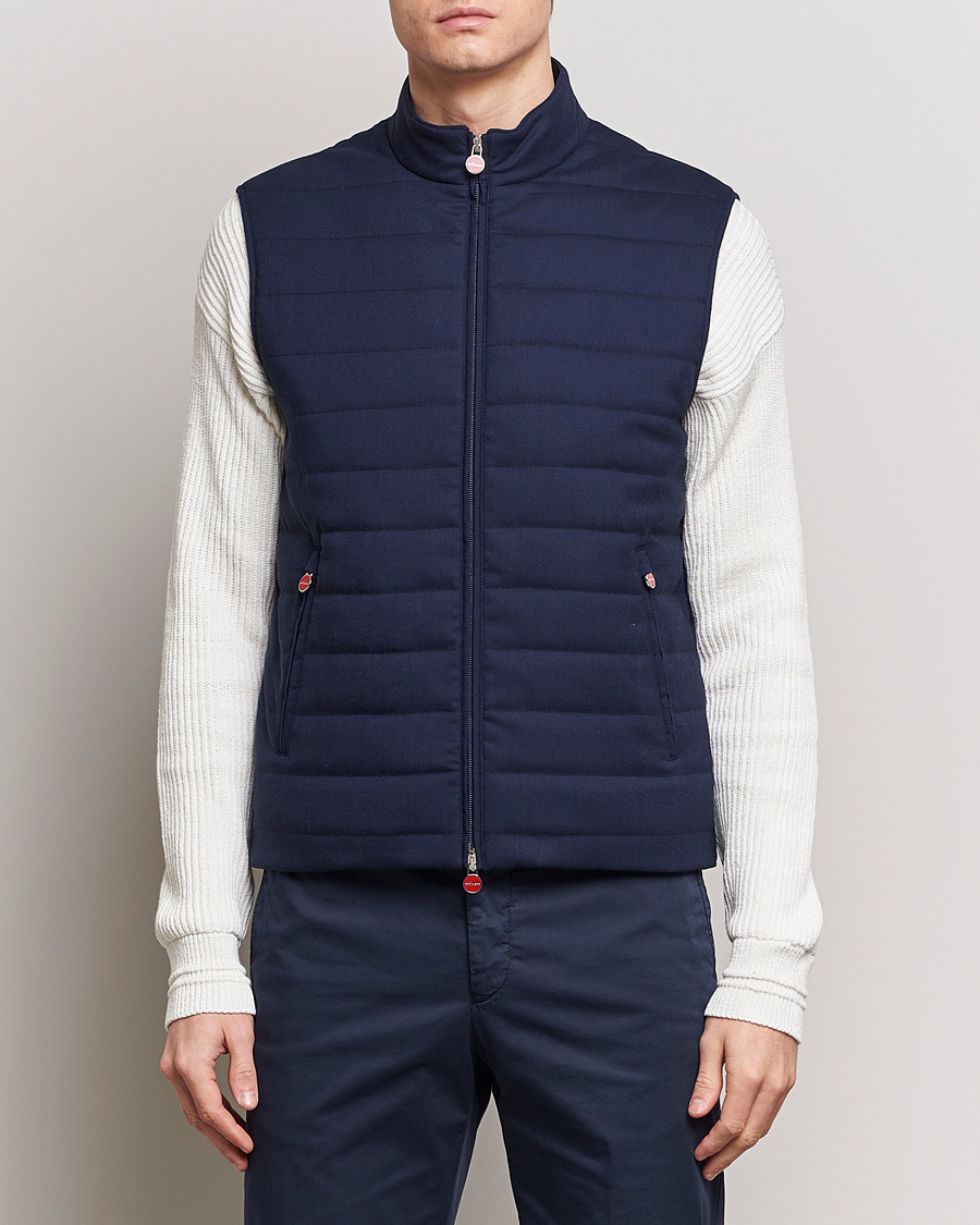 Hombres | Abrigos y chaquetas | Kiton | Technical Wool Gilet Navy
