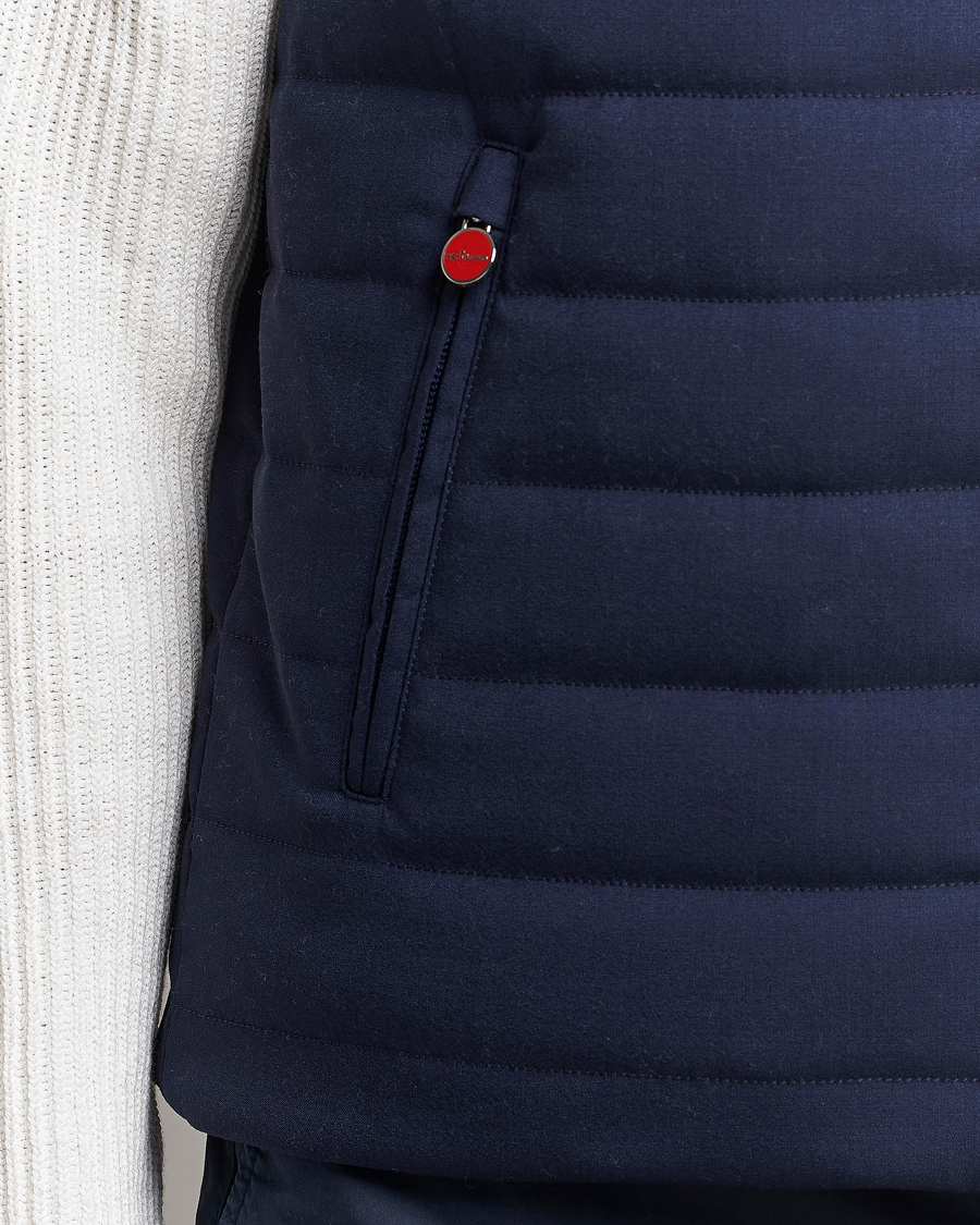 Hombres | Abrigos y chaquetas | Kiton | Technical Wool Gilet Navy