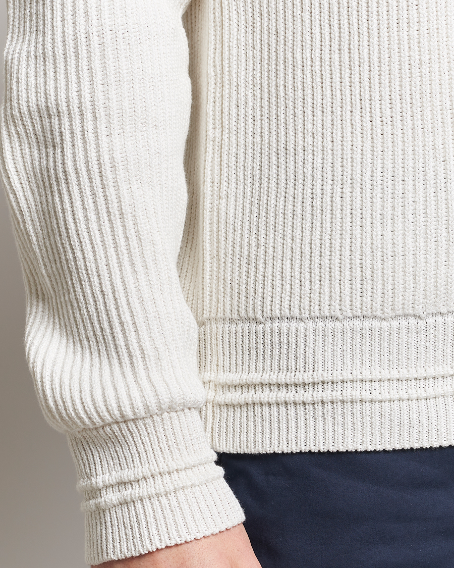 Hombres | Jerséis y prendas de punto | Kiton | Cotton/Silk Rib Pullover Off White