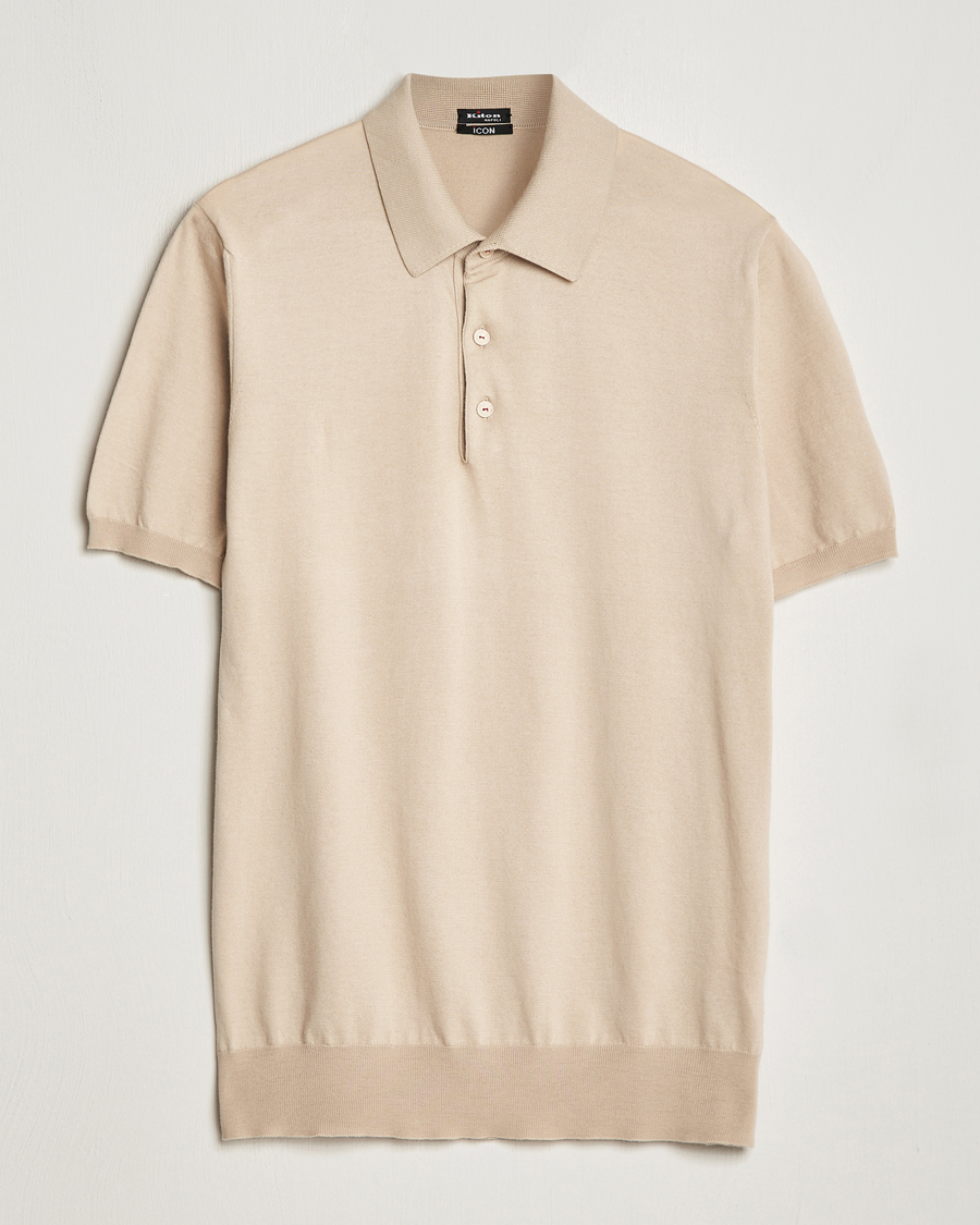 Hombres | Polos | Kiton | Sea Island Cotton Polo Beige