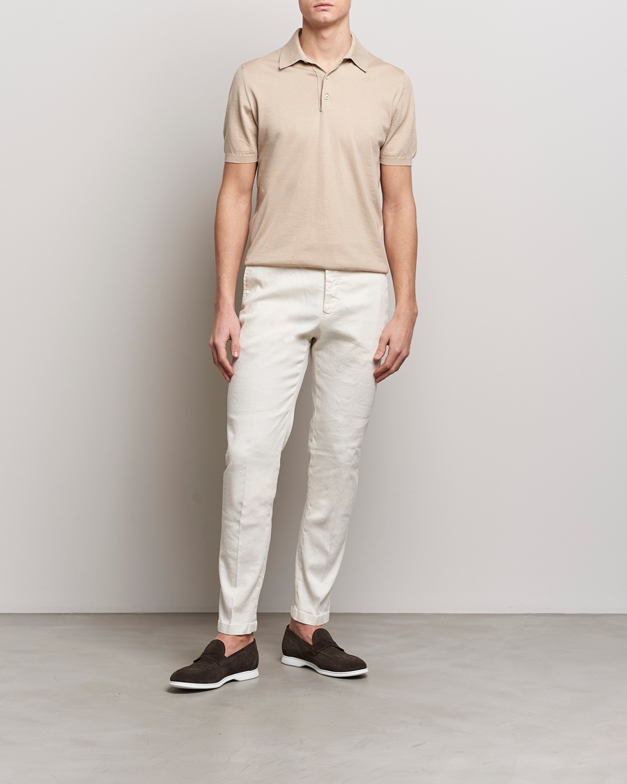 Hombres | Polos | Kiton | Sea Island Cotton Polo Beige