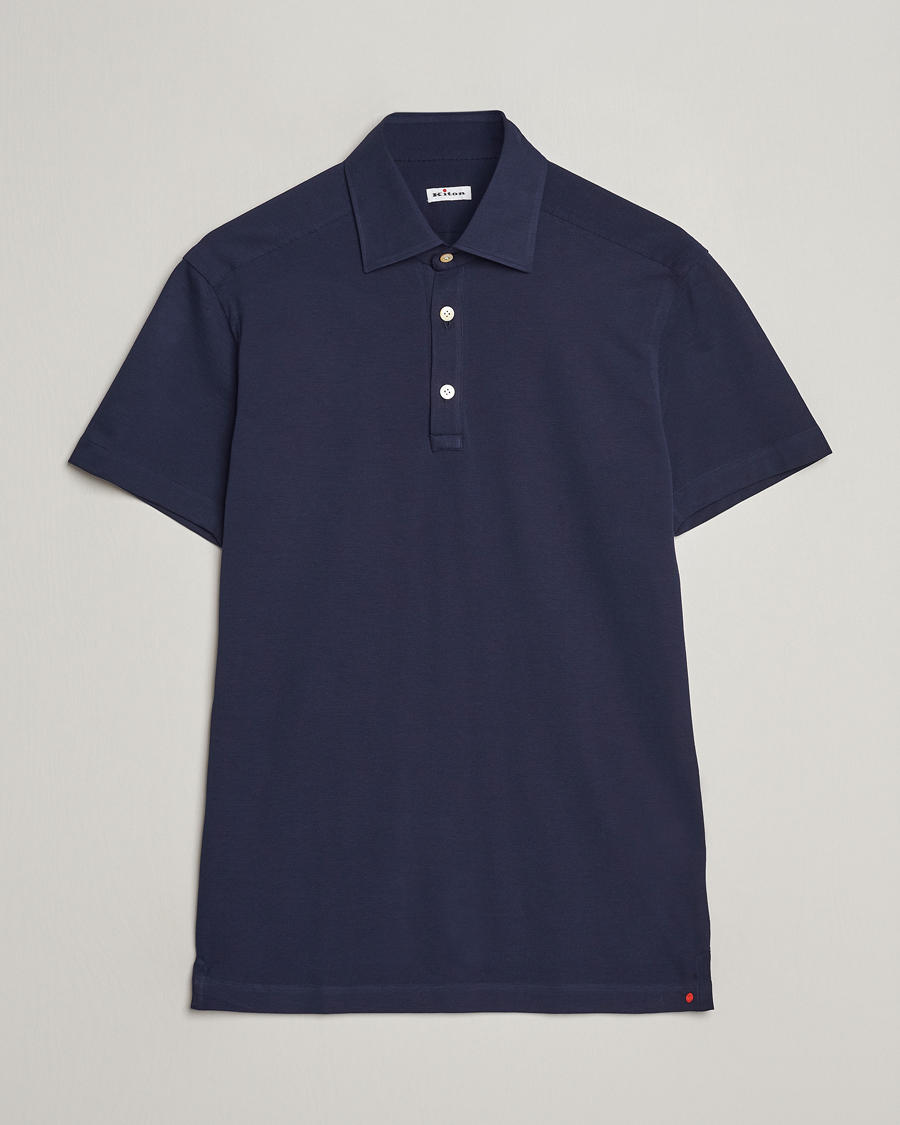 Hombres | Polos | Kiton | Short Sleeve Jersey Polo Navy
