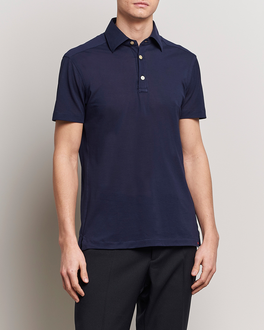 Hombres | Camisas polo de manga corta | Kiton | Short Sleeve Jersey Polo Navy