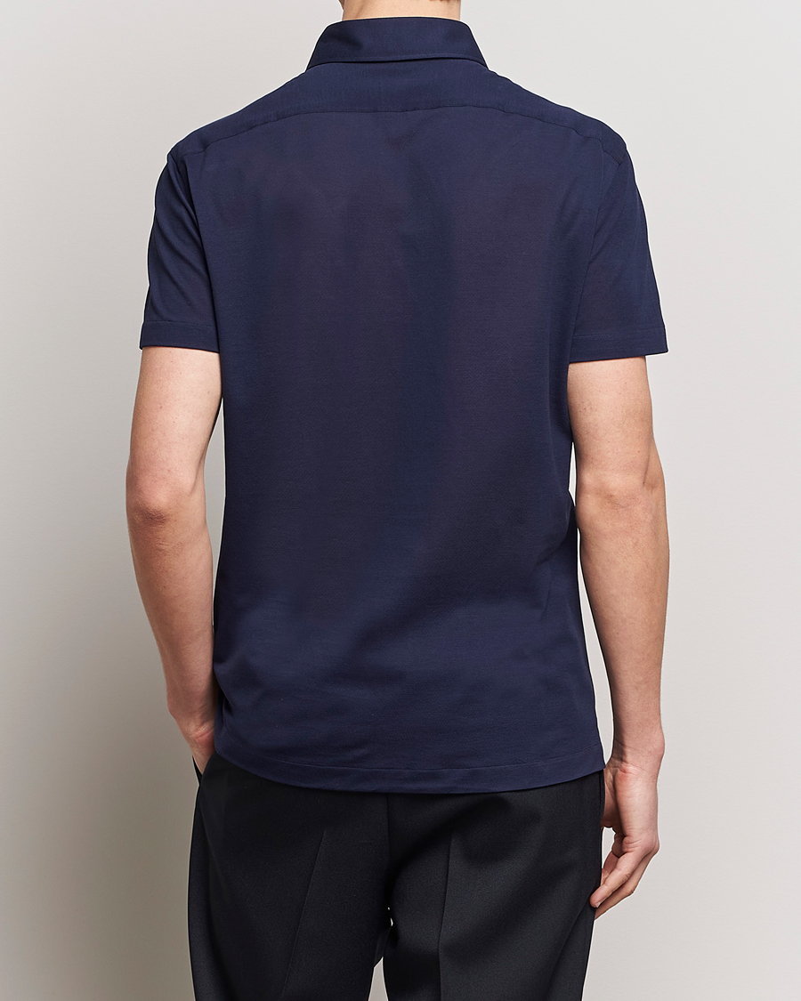 Hombres | Polos | Kiton | Short Sleeve Jersey Polo Navy