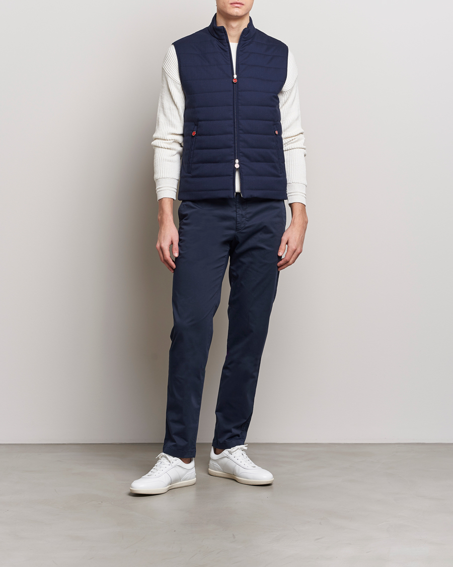 Hombres | Pantalones | Kiton | Slim Fit Cotton Chinos Navy