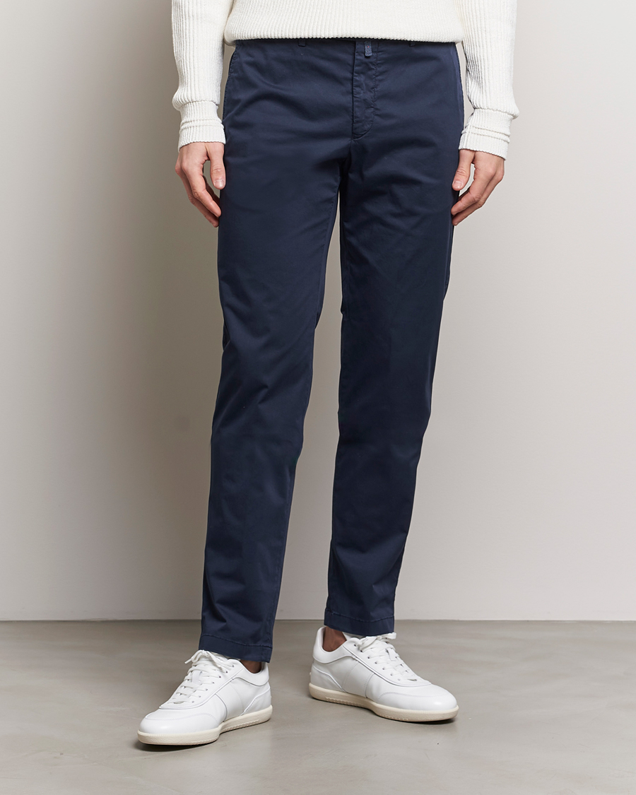 Hombres | Italian Department | Kiton | Slim Fit Cotton Chinos Navy