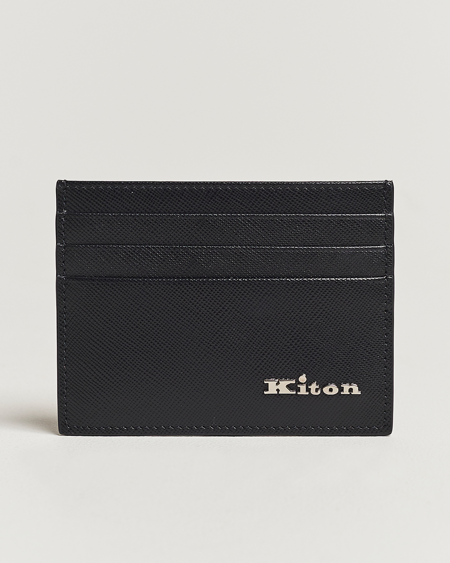 Hombres | Kiton Saffiano Leather Cardholder Black | Kiton | Saffiano Leather Cardholder Black