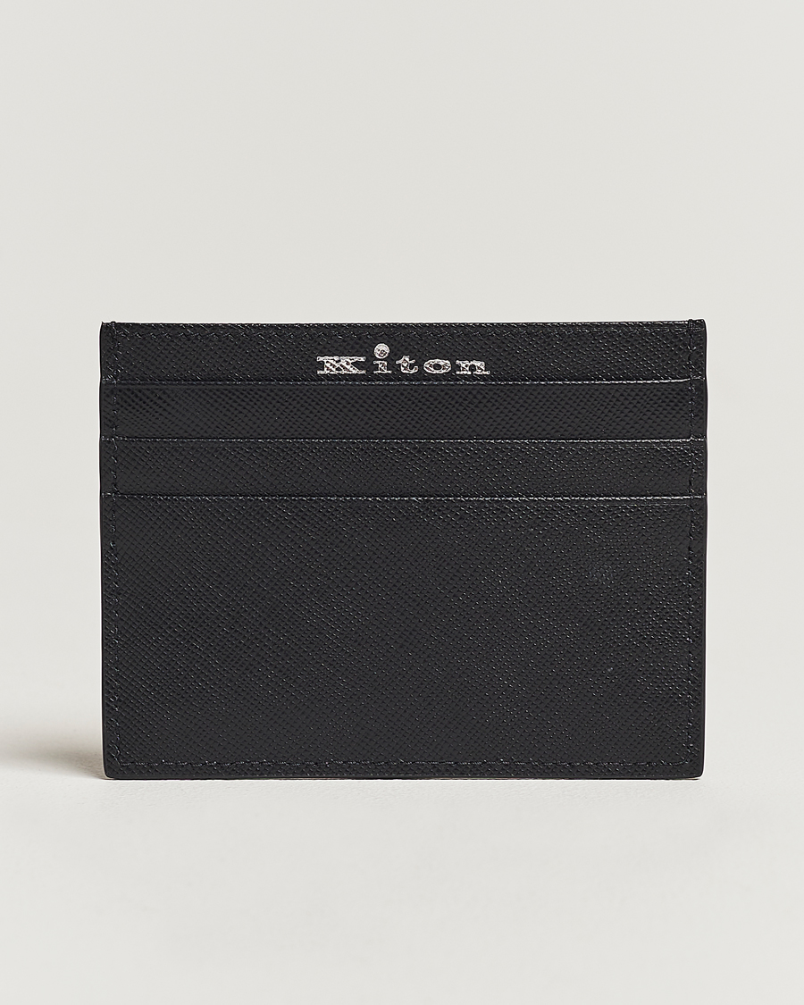 Hombres | Italian Department | Kiton | Saffiano Leather Cardholder Black