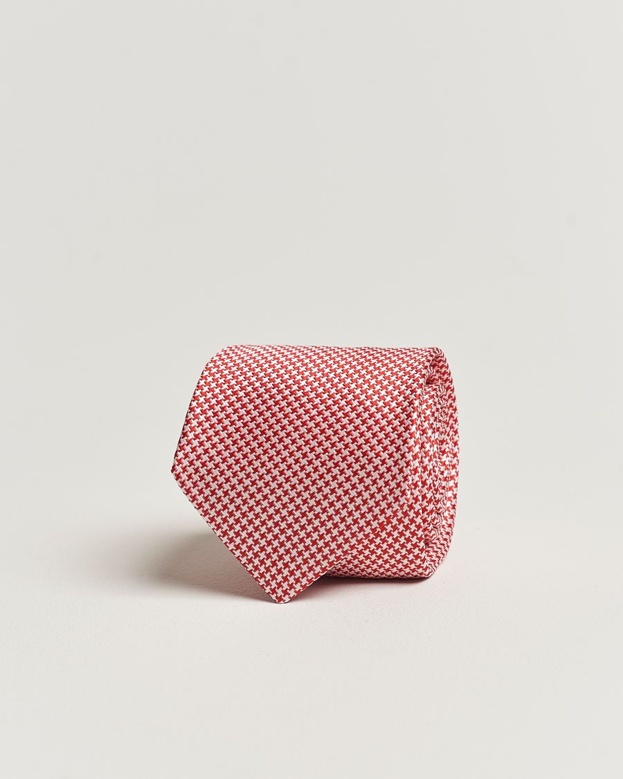 Hombres | Kiton Structured Silk Tie Red | Kiton | Structured Silk Tie Red