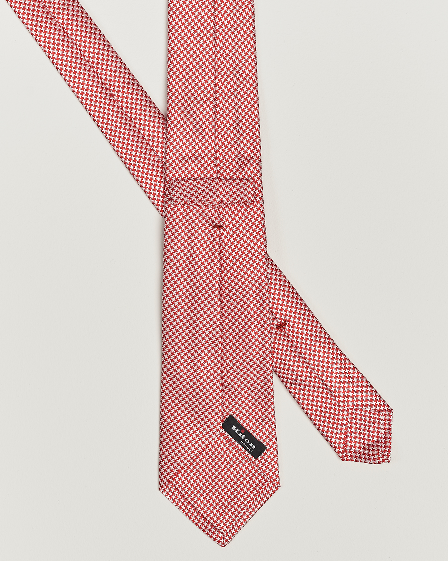 Hombres | Kiton Structured Silk Tie Red | Kiton | Structured Silk Tie Red
