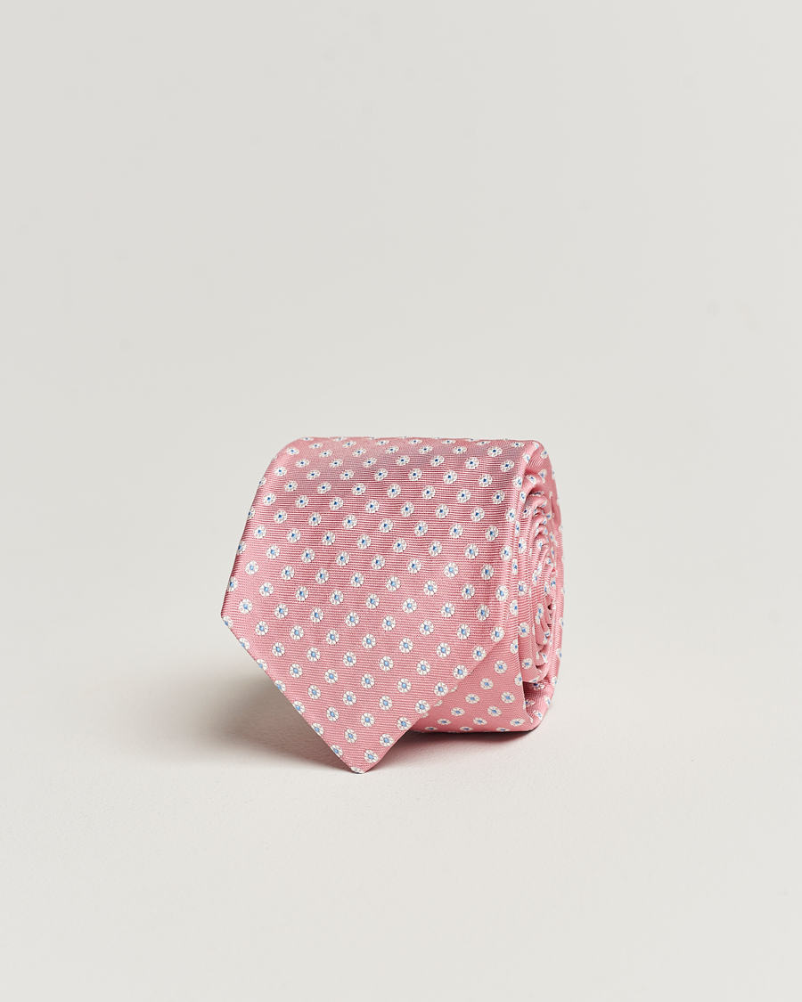 Hombres | Kiton Micro Flower Silk Tie Pink | Kiton | Micro Flower Silk Tie Pink