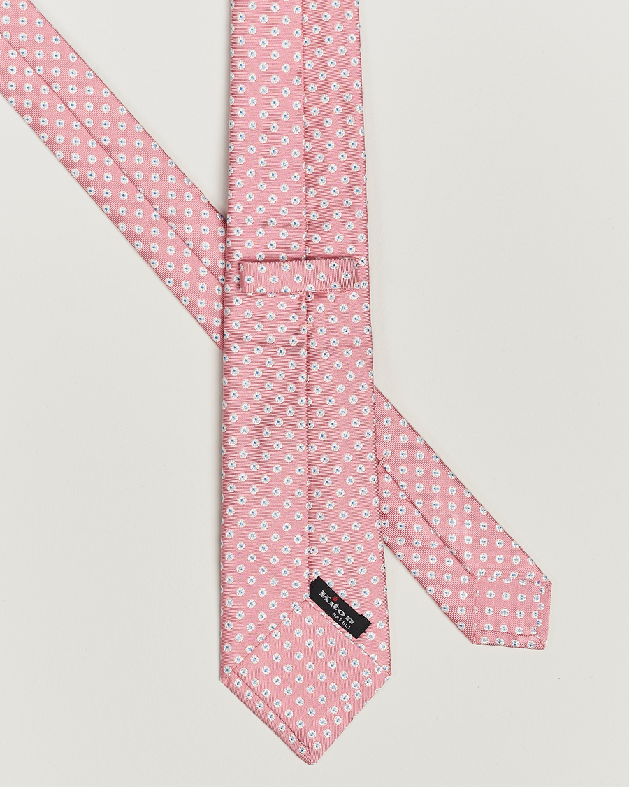 Hombres | Kiton Micro Flower Silk Tie Pink | Kiton | Micro Flower Silk Tie Pink