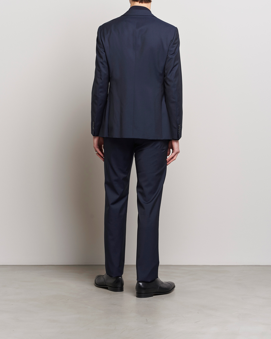 Hombres | Trajes | Giorgio Armani | Slim Fit Peak Lapel Wool Suit Navy