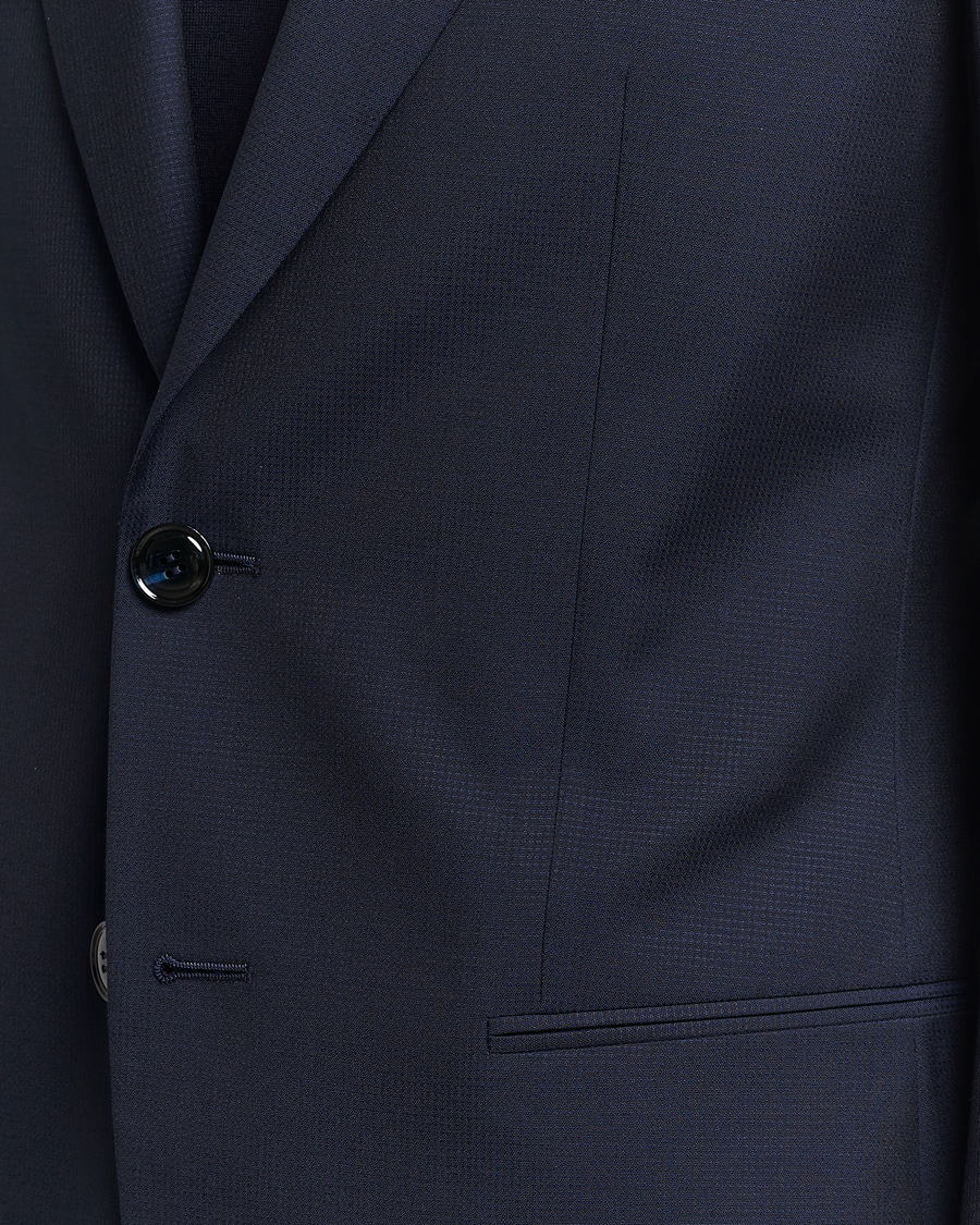 Hombres | Trajes | Giorgio Armani | Slim Fit Peak Lapel Wool Suit Navy