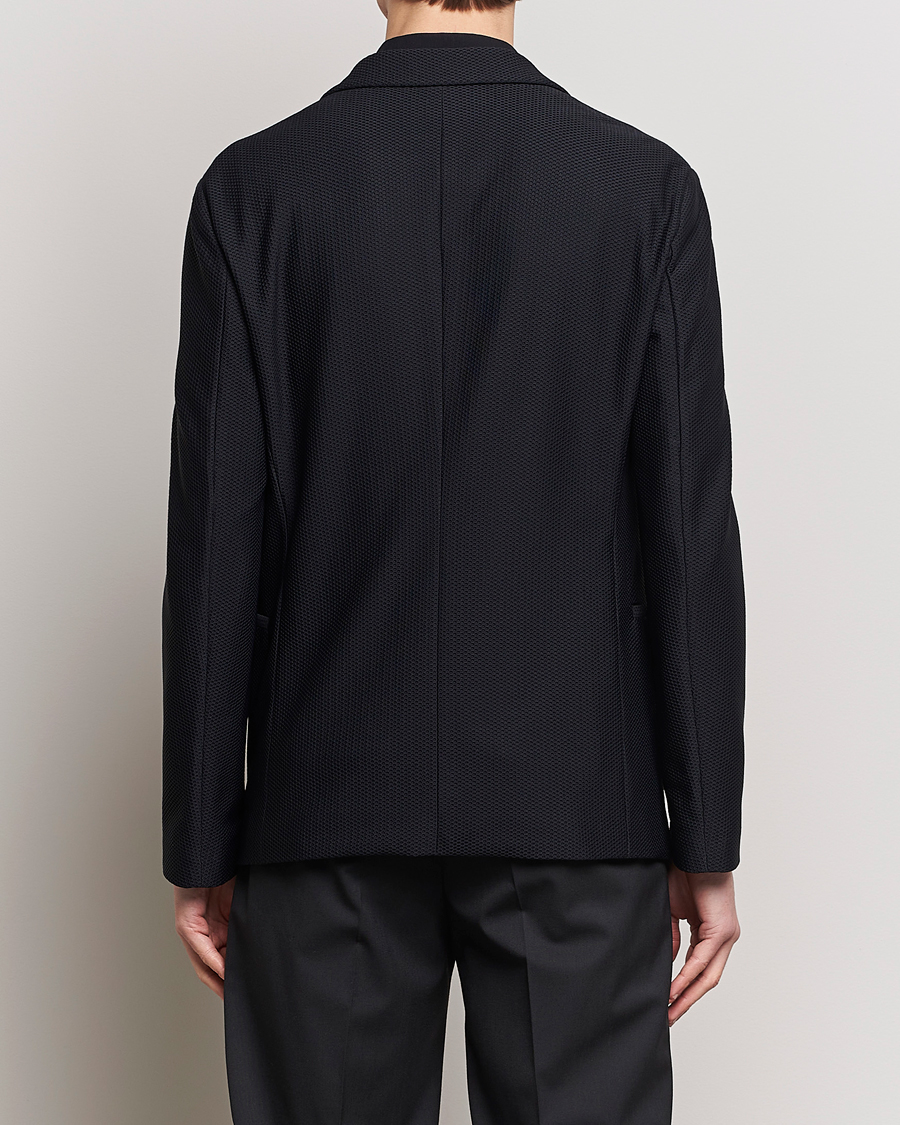 Hombres | Blazers | Giorgio Armani | Single Breasted Mesh Blazer Black