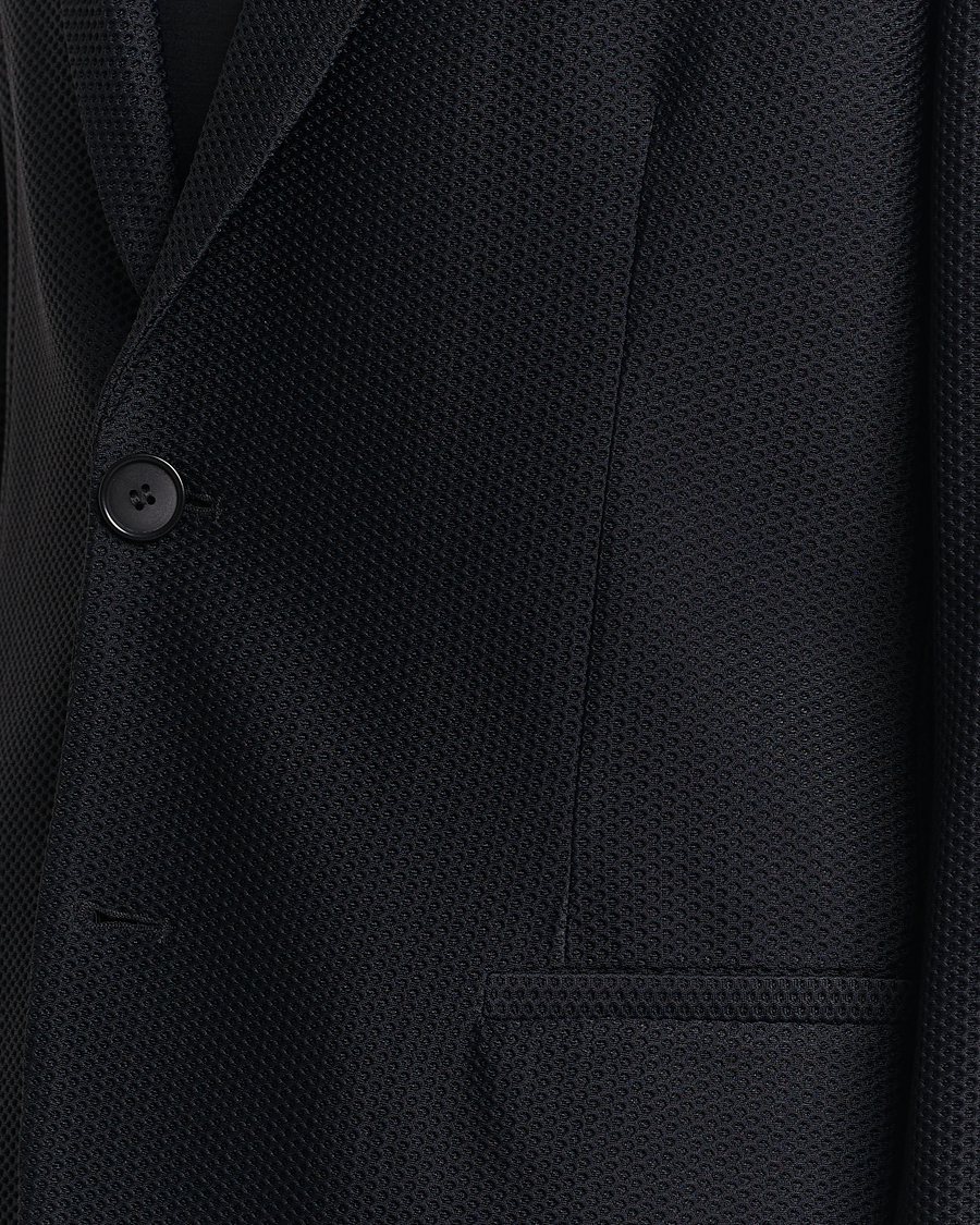 Hombres | Blazers | Giorgio Armani | Single Breasted Mesh Blazer Black