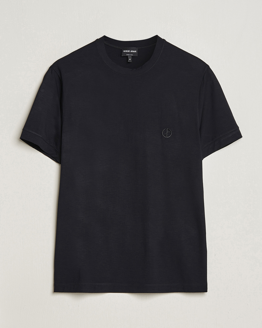 Hombres | Camisetas | Giorgio Armani | Embroidered Logo T-Shirt Black