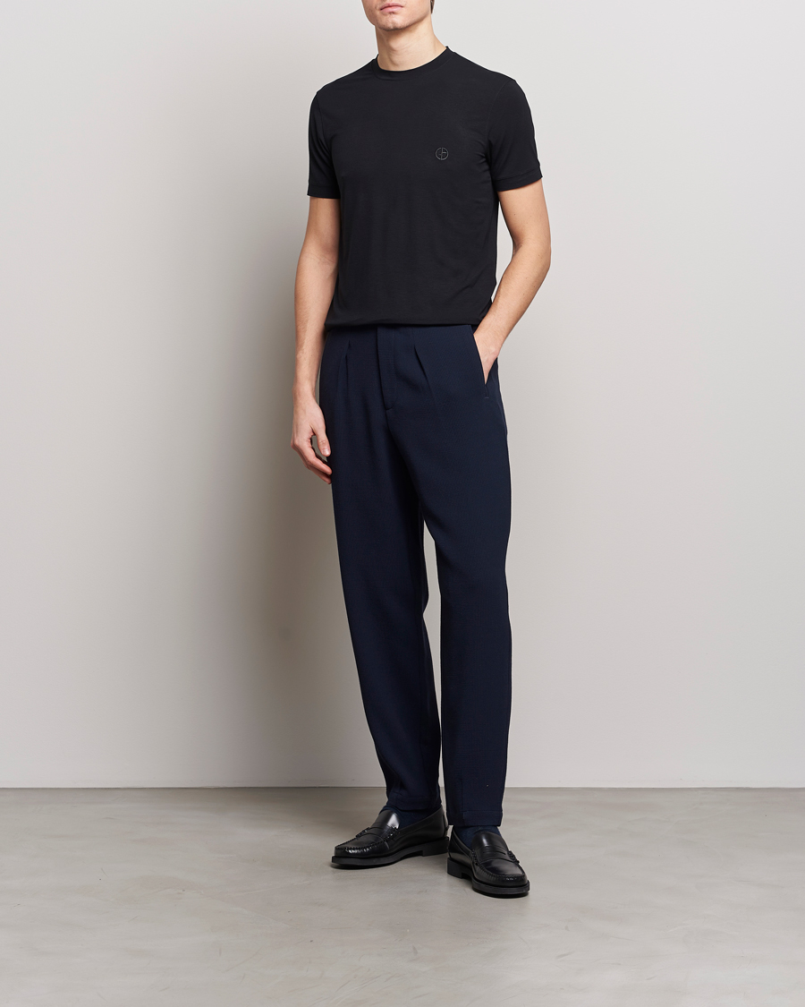 Hombres | Camisetas | Giorgio Armani | Embroidered Logo T-Shirt Black