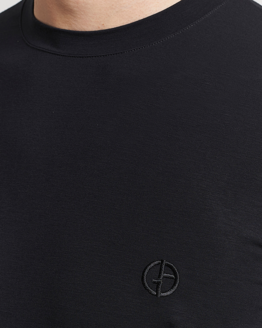 Hombres | Camisetas | Giorgio Armani | Embroidered Logo T-Shirt Black