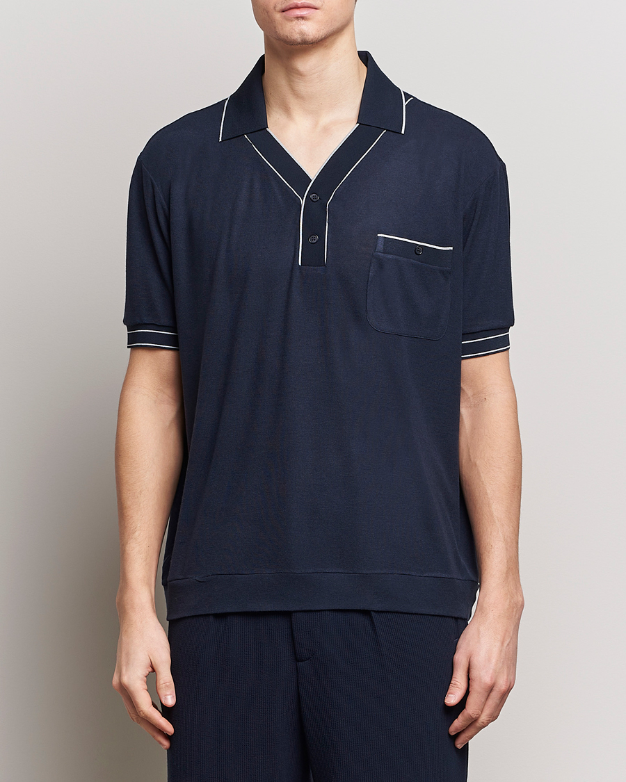 Hombres | Camisas polo de manga corta | Giorgio Armani | Short Sleeve Riviera Polo Navy