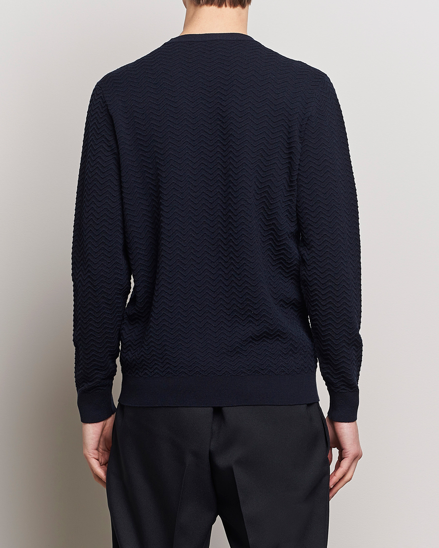 Hombres | Jerséis y prendas de punto | Giorgio Armani | Wool Chevron Pullover Navy