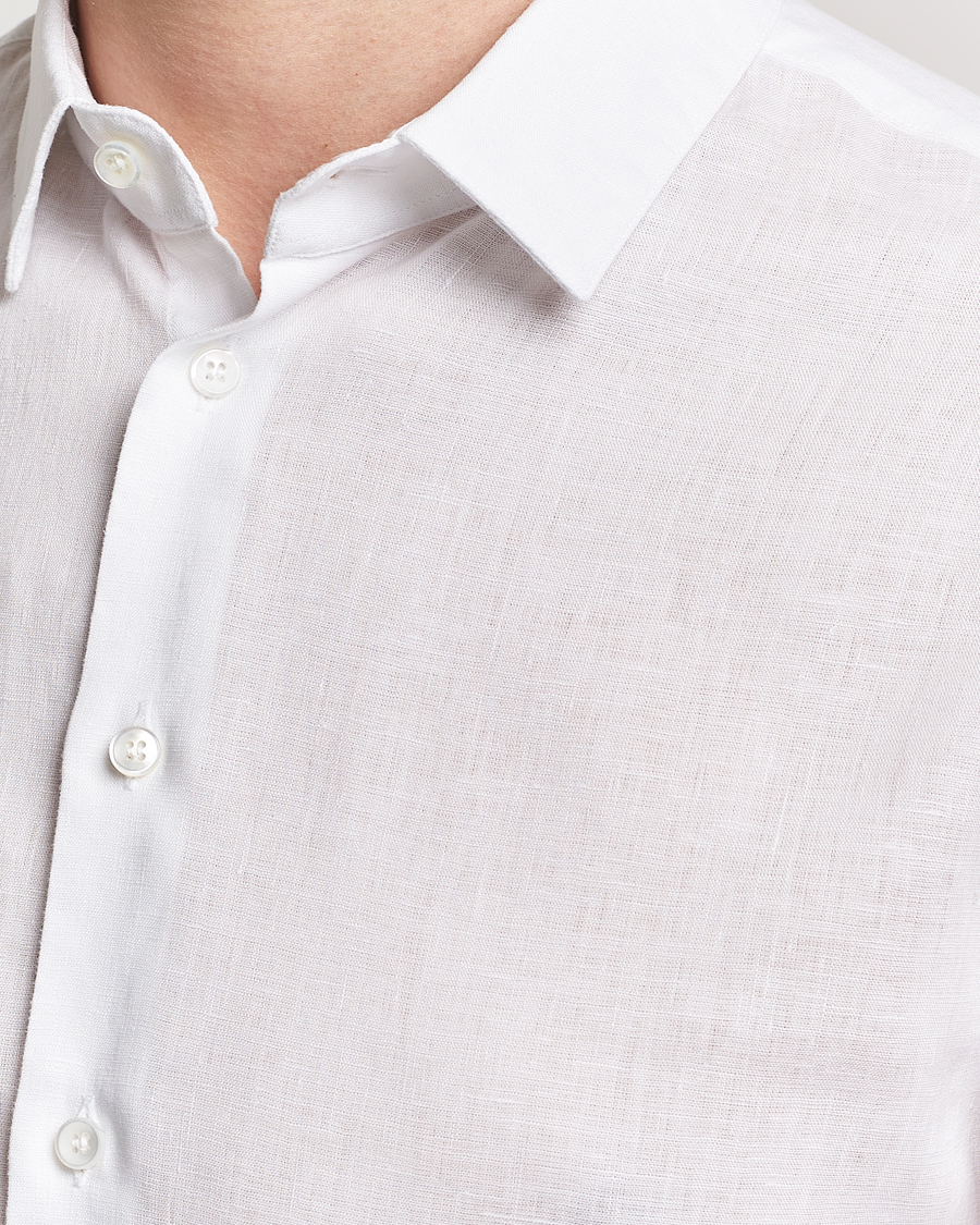Hombres | Camisas | Giorgio Armani | Slim Fit Linen Shirt White
