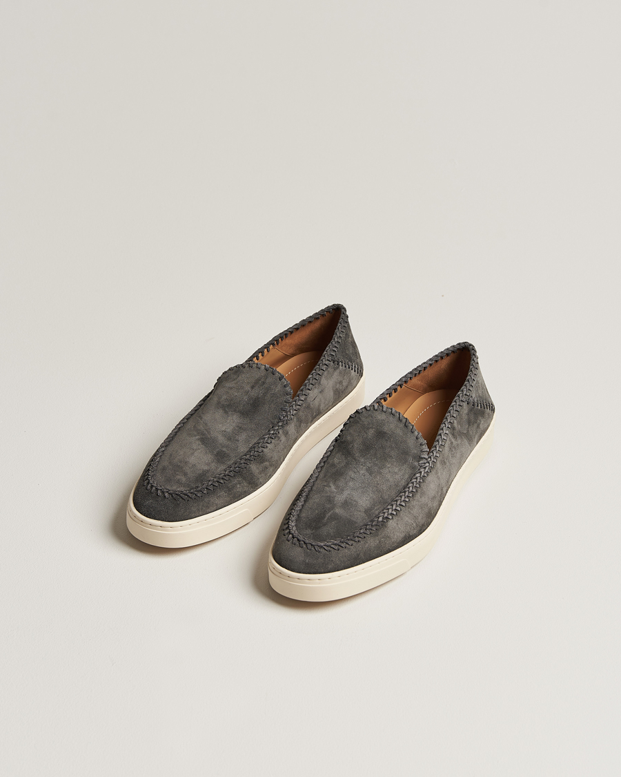 Hombres | Zapatos de ante | Giorgio Armani | Intrecci Loafers Grey Suede