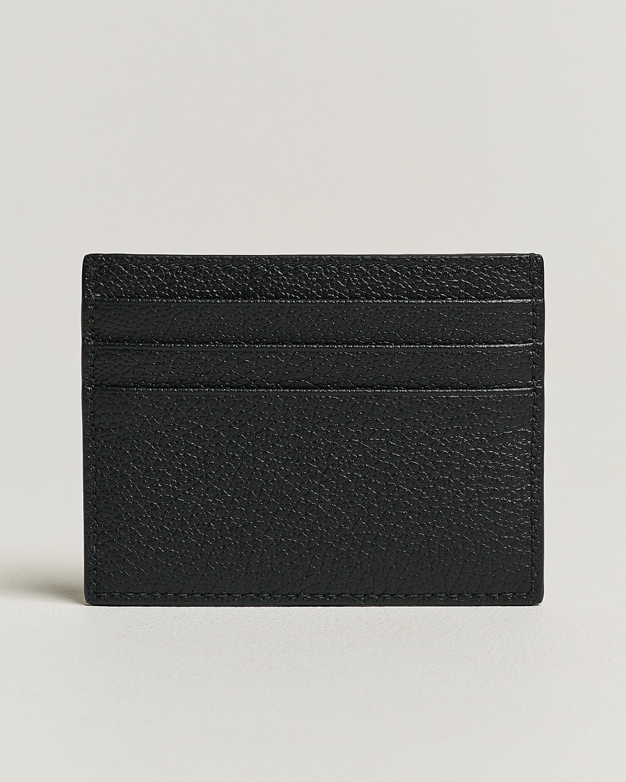 Hombres | Accesorios | Giorgio Armani | Grain Leather Card Holder Black Calf