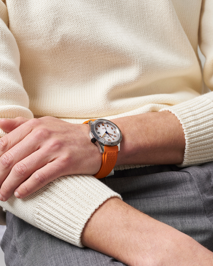 Hombres | Sjöö Sandström Royal Steel Worldtimer 41mm Annual Edition Orange | Sjöö Sandström | Royal Steel Worldtimer 41mm Annual Edition Orange