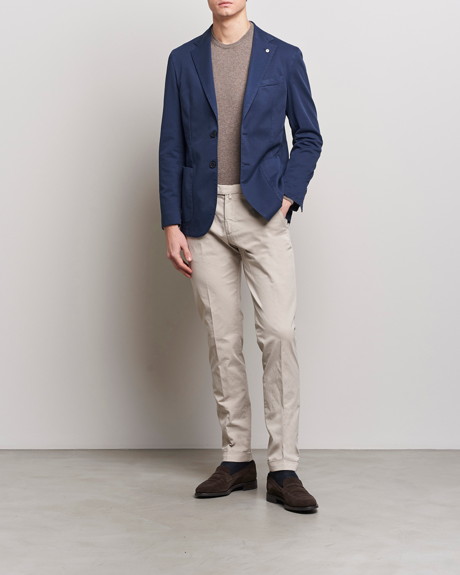 Hombres | Pantalones | Briglia 1949 | Slim Fit Cotton Stretch Chinos Beige