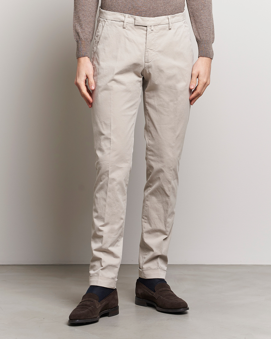 Hombres | Pantalones | Briglia 1949 | Slim Fit Cotton Stretch Chinos Beige