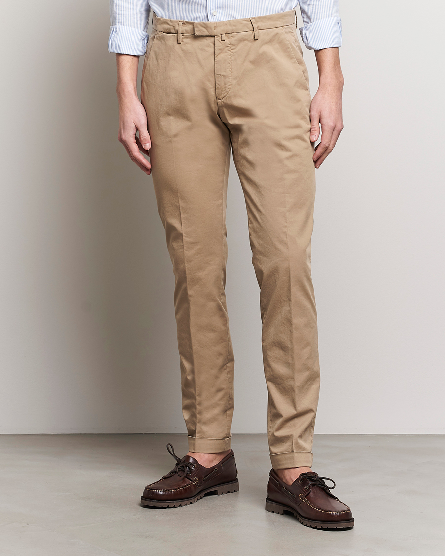 Hombres | Chinos | Briglia 1949 | Slim Fit Cotton Stretch Chinos Taupe