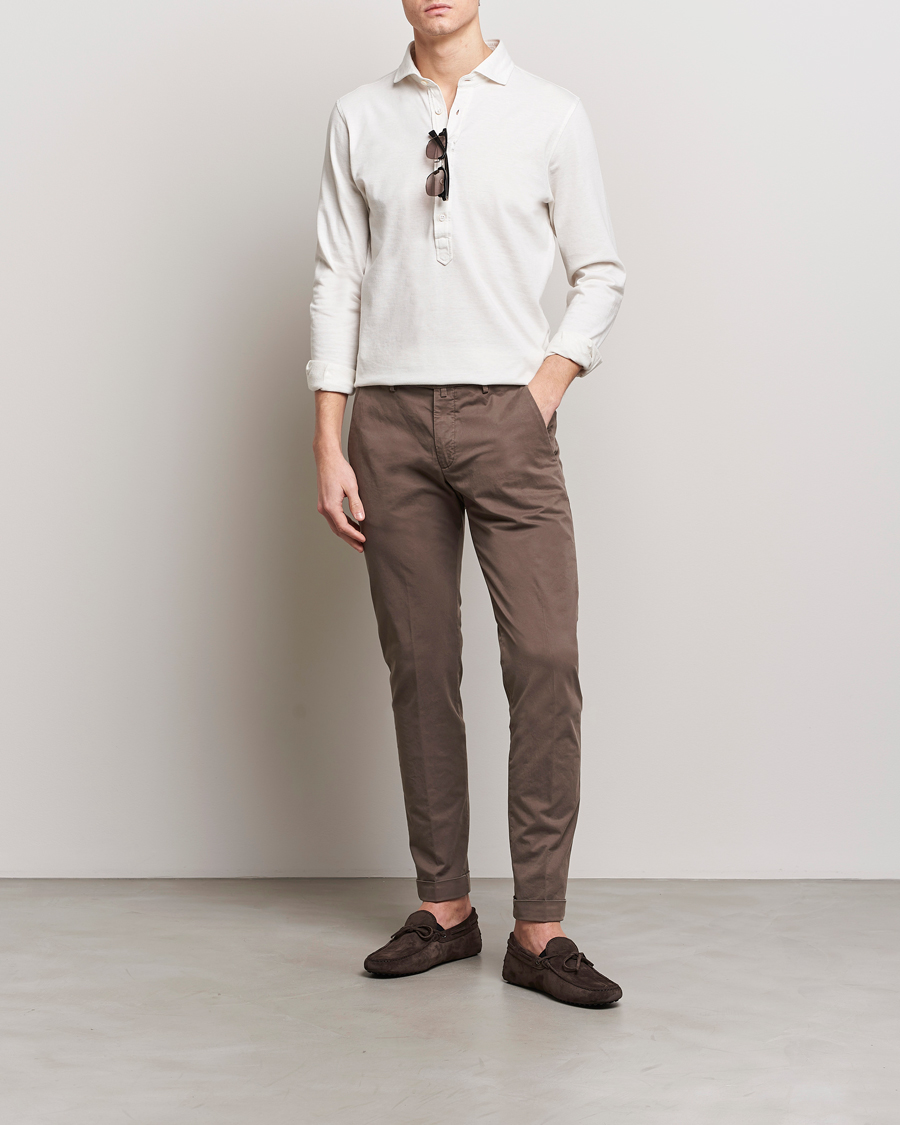 Hombres | Pantalones | Briglia 1949 | Slim Fit Cotton Stretch Chinos Brown