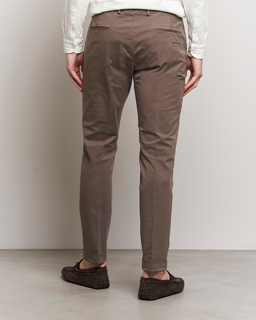 Hombres | Pantalones | Briglia 1949 | Slim Fit Cotton Stretch Chinos Brown