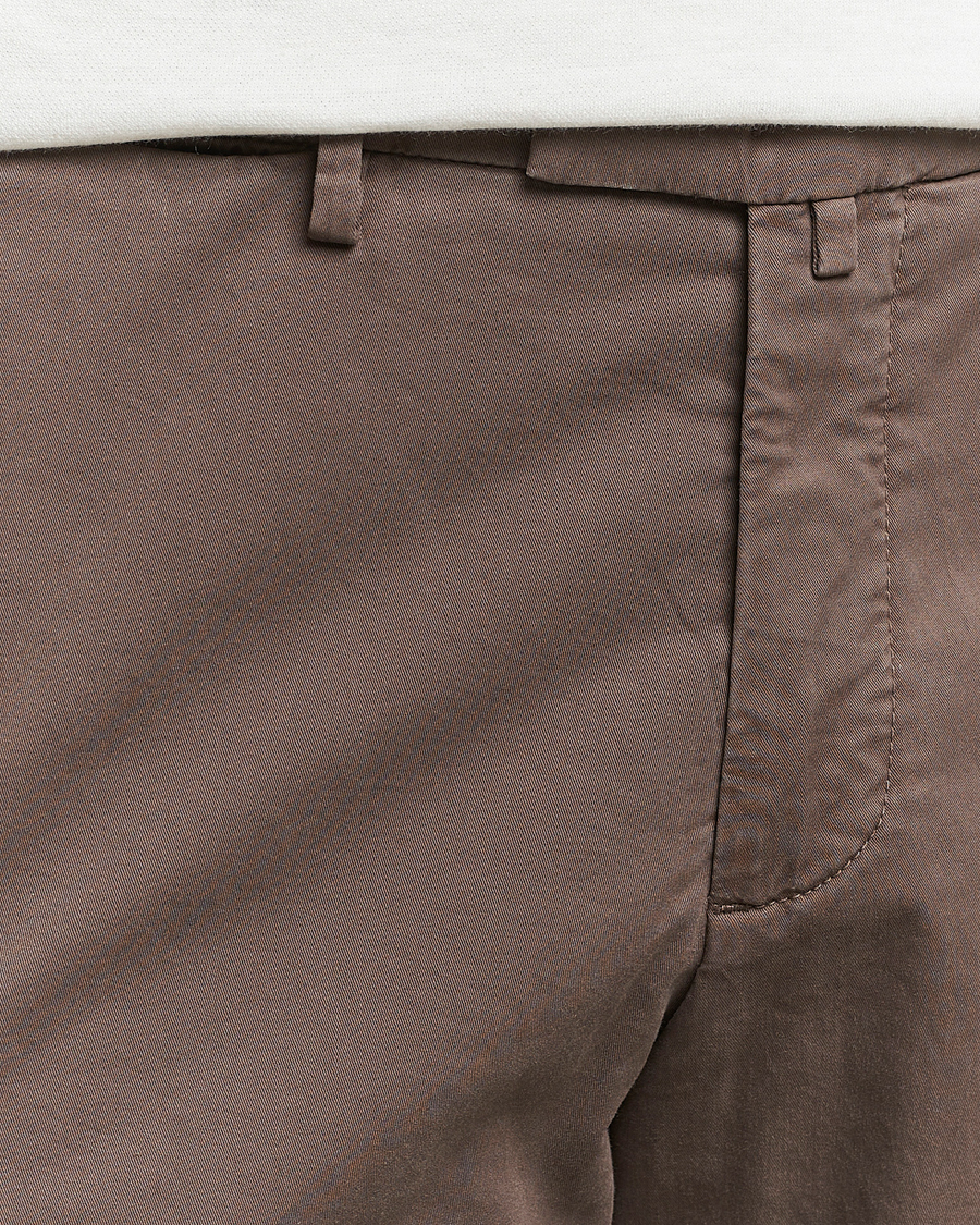 Hombres | Pantalones | Briglia 1949 | Slim Fit Cotton Stretch Chinos Brown