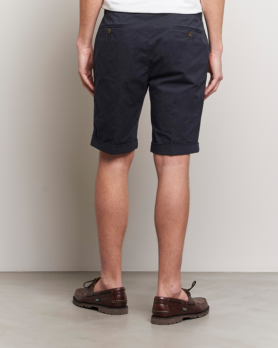 Hombres | Pantalones cortos | Briglia 1949 | Pleated Cotton Shorts Navy