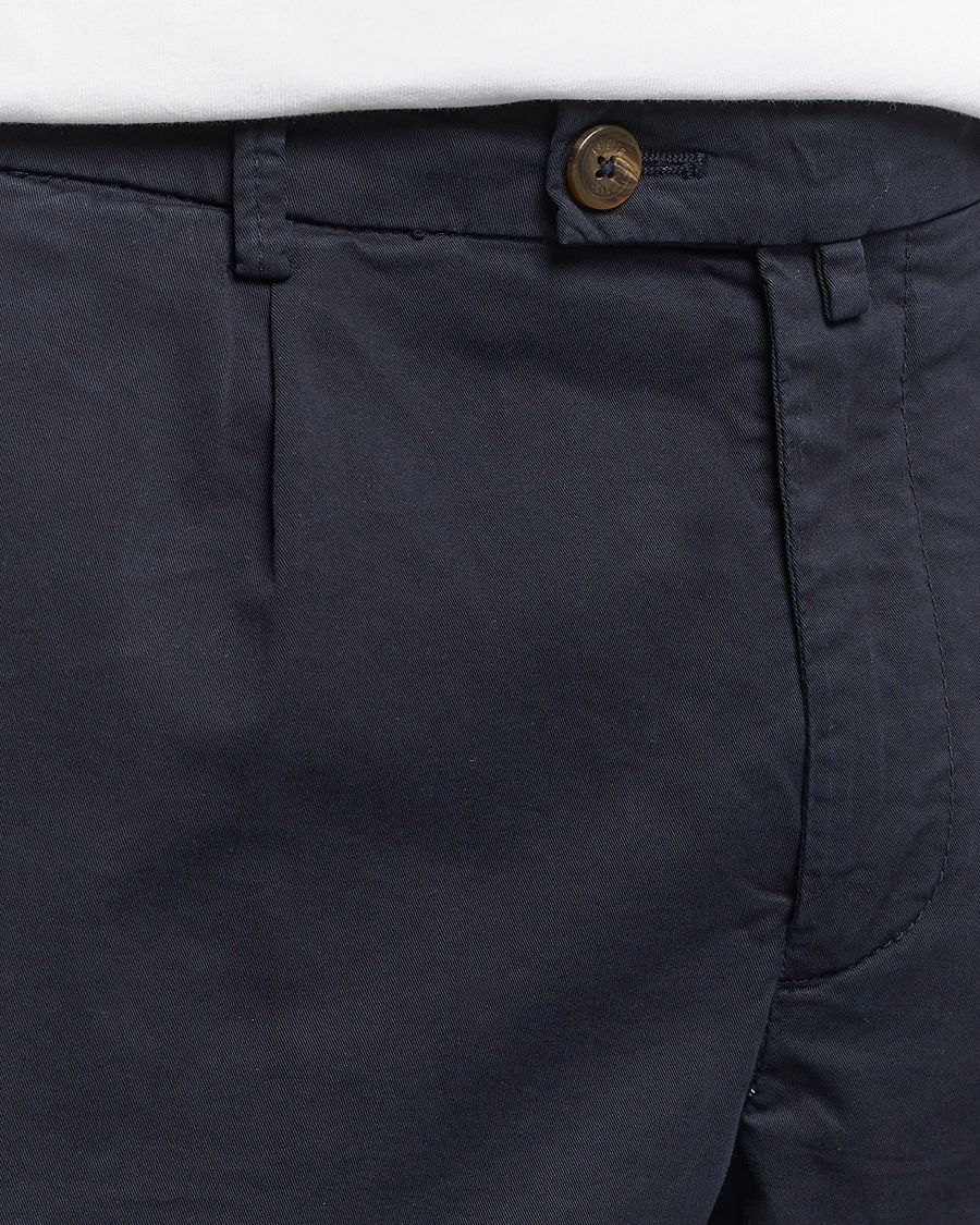 Hombres | Pantalones cortos | Briglia 1949 | Pleated Cotton Shorts Navy